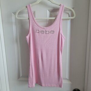Bebe Rhinestone Logo Tank - Size M